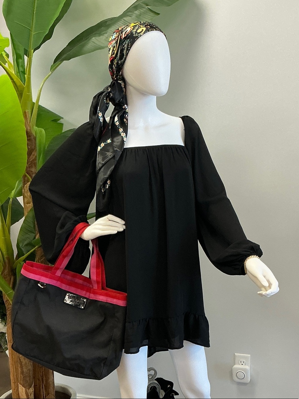 Show Me Your MuMu Black Square-Neck Mini Dress